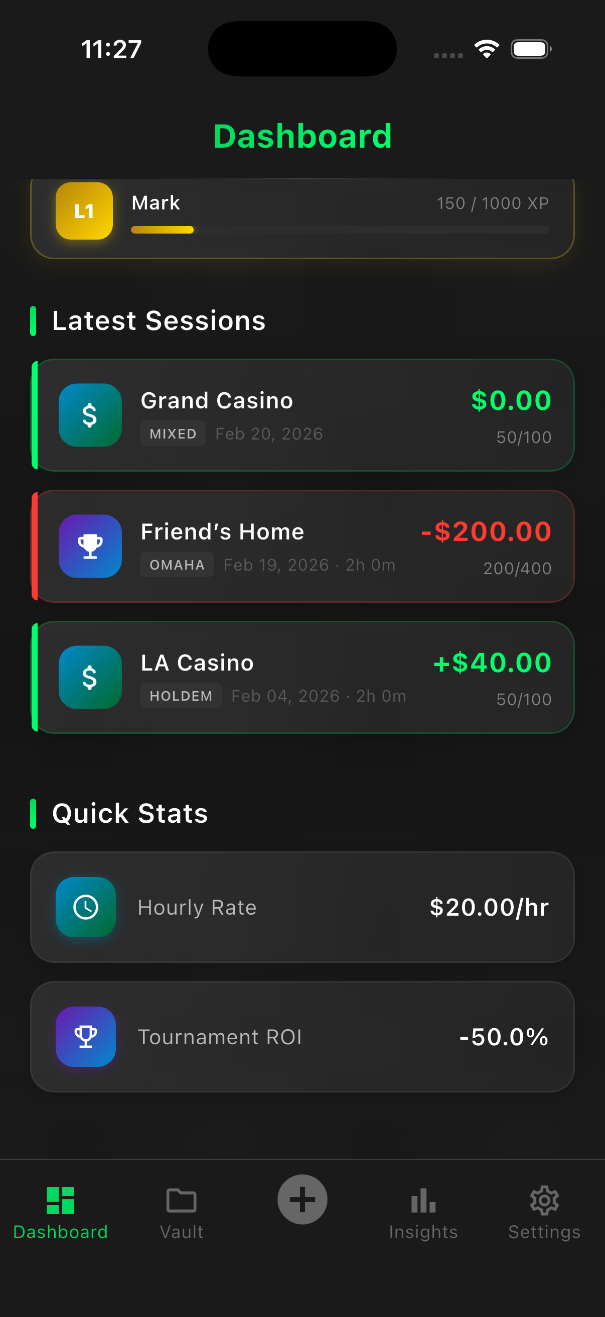 Poker Vault Session Log